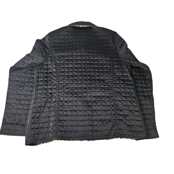 Reversible Jacket Leopard Print & Black Quilted Jacket Women’s Medium - Picture 8 of 8